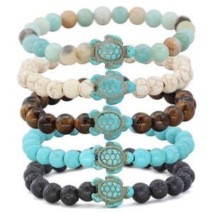 5 Piece Turtle Bracelets